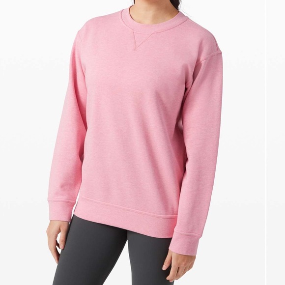 lululemon athletica Sweaters - Lululemon All Yours Crew Terry Heathered Azalea Pink